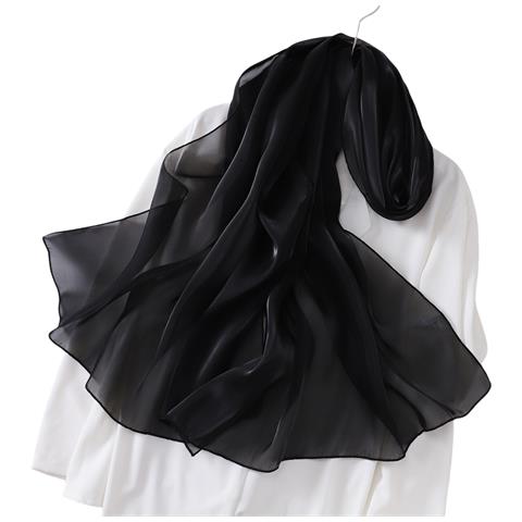 Elegante Sciarpa In Organza Black - Foto 1