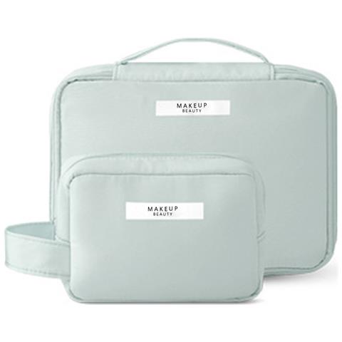 Borsa Cosmetica Portatile In Tessuto Oxford, Organizer Da Viaggio Per Il Trucco Green - Foto 1