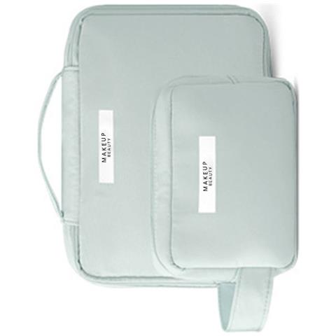 Borsa Cosmetica Portatile In Tessuto Oxford, Organizer Da Viaggio Per Il Trucco Green - Foto 2