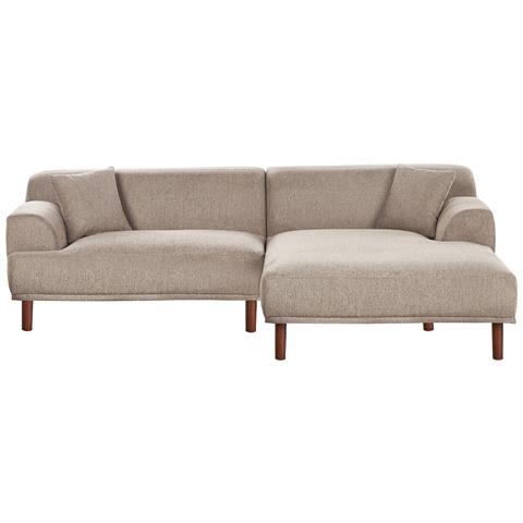 Divano Angolare 3 Posti Holt Tessuto Tortora Lato Sinistro - Foto 2