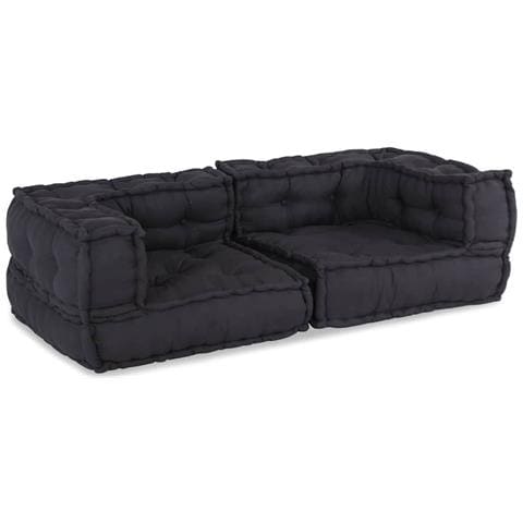 Pouf Modulare Antracite 140x70x36 in Tessuto - Foto 1