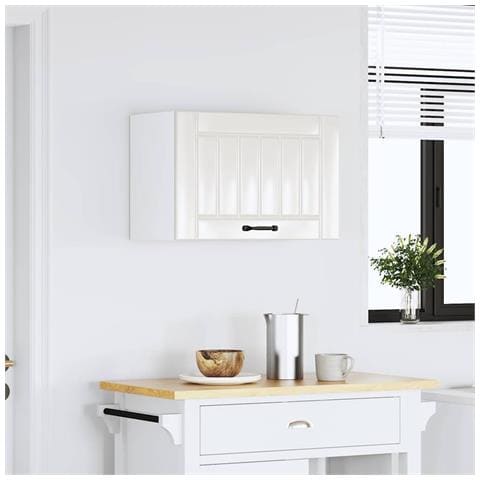 Pensile Da Cucina Lucca Bianco Lucido In Legno Multistrato - Foto 3