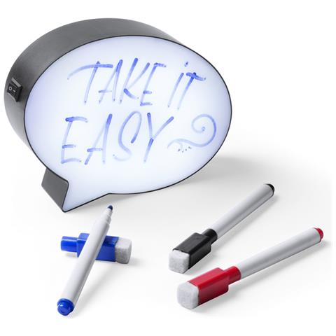 Nathan, Lavagna A Messaggio Con Interno Illuminato Da Led. Tre Pennarelli Con Cancellino In Colori Blu, Nero E Rosso Inclusi. - Foto 1