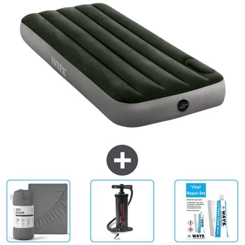 Set Materassino Gonfiabile - 191x76x25 Cm - Verde - Include Accessori Coordinati Cb11 - Foto 1
