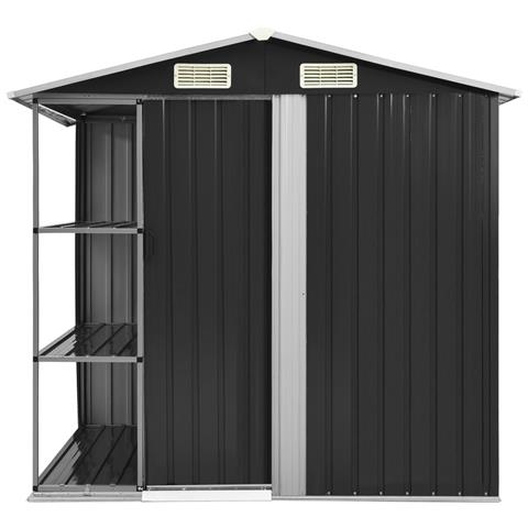 Capanno Da Giardino Con Scaffali Antracite 205x130x183 Cm Ferro - Foto 1