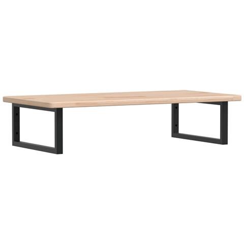 Ripiano A Parete Per Lavabo In Acciaio E Massello Di Rovere - Foto 1