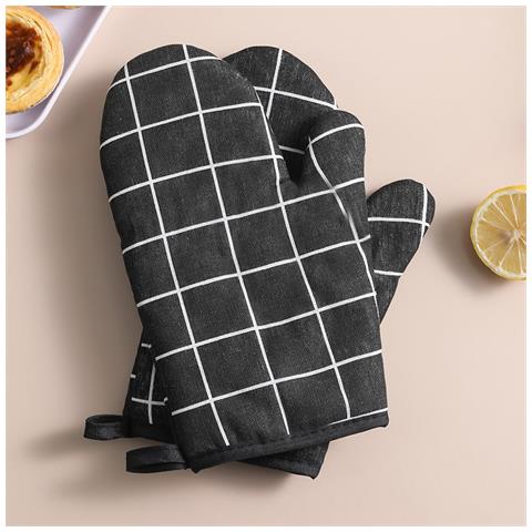 Set Di Guanti Da Forno Da 2, Guanti Da Cucina Per Microonde E Cottura A Vapore Black - Foto 1