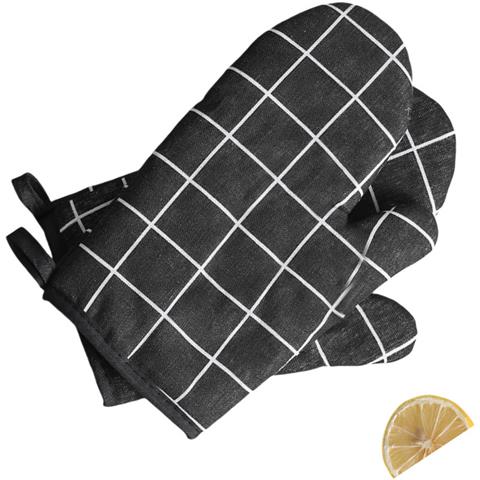 Set Di Guanti Da Forno Da 2, Guanti Da Cucina Per Microonde E Cottura A Vapore Black - Foto 5