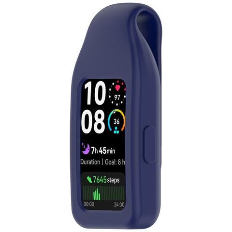 Fibbia Con Clip In Acciaio Per Huawei Band 10/9/8 - Silicone Blue - Foto 2