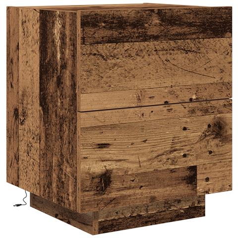 Comodino con luci LED Legno Vecchio 45x40x55 cm - Foto 1