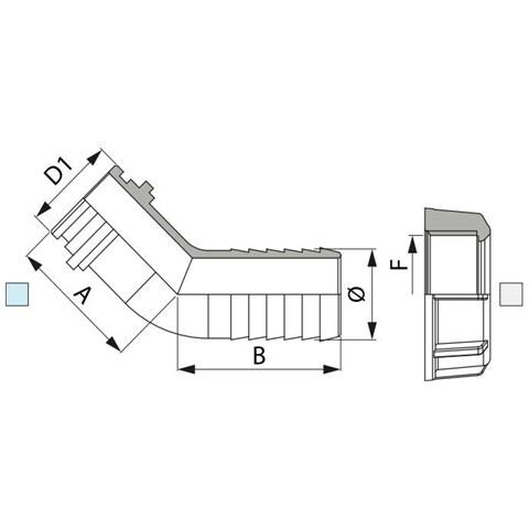 Raccordo Portagomma 45° Arag Per Girello Diametro 13mm Confezione Da 25 Pezzi - Foto 2