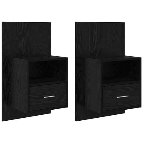 Armadietto per letto 2 pcs Rovere nero 48.5 x 32.5 x 80 cm - Foto 1
