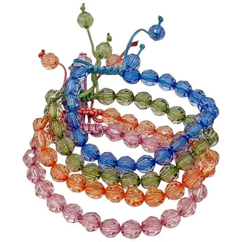 Confezione Da 4 Braccialetti Con Perline Sfaccettate E Chiusura Scorrevole A Nodo Di Cobra - Foto 1