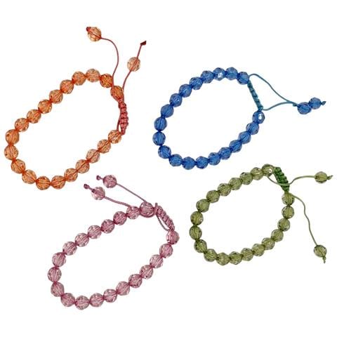 Confezione Da 4 Braccialetti Con Perline Sfaccettate E Chiusura Scorrevole A Nodo Di Cobra - Foto 4