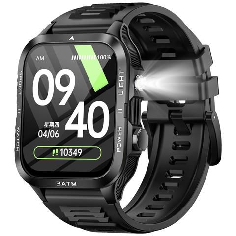 Smartwatch Con Luce - Fitness Tracker, Monitoraggio Frequenza Cardiaca E Sonno, Compatibile Con Da Fit App Black&white - Foto 1