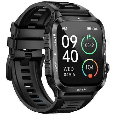 Smartwatch Con Luce - Fitness Tracker, Monitoraggio Frequenza Cardiaca E Sonno, Compatibile Con Da Fit App Black&white - Foto 2