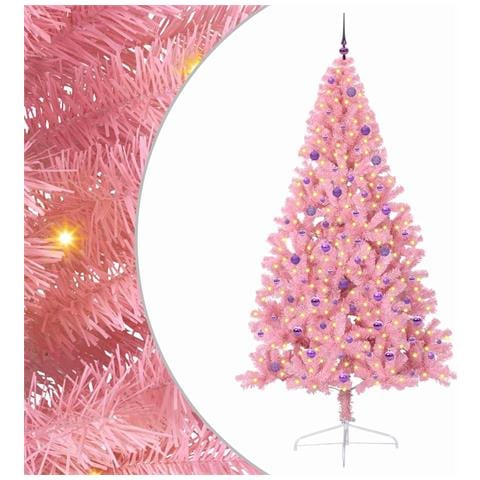 Albero di Natale artificiale con luci integrate Rosa 240 cm PVC - Foto 1