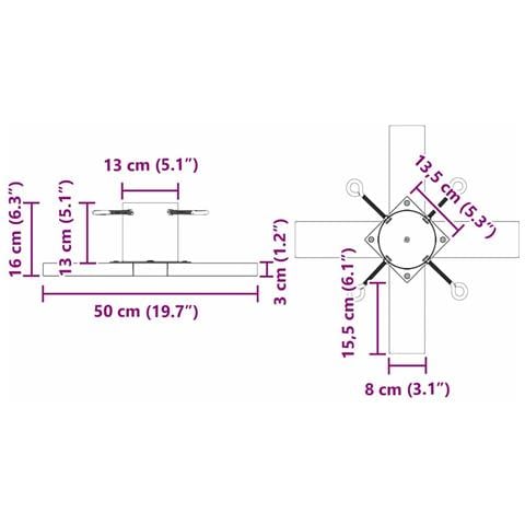 Supporto per Albero di Natale 1.73 Bianco 50 x 50 x 16 cm - Foto 9