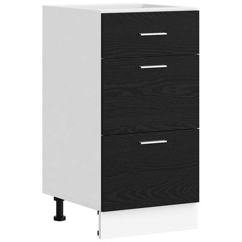 Base per Cucina con cassetto Riga Rovere Nero 40 x 46 x 81,5 cm - Foto 1