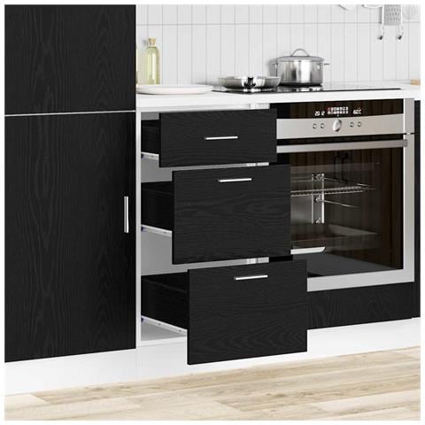 Base per Cucina con cassetto Riga Rovere Nero 40 x 46 x 81,5 cm - Foto 2