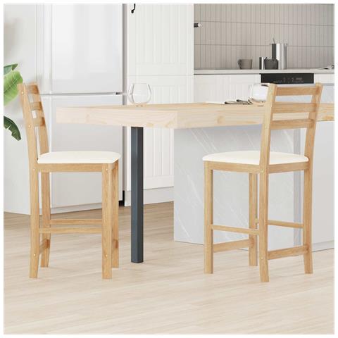 Sedie da pranzo 2 pcs Naturale 40 x 47,5 x 99,5 cm - Foto 2