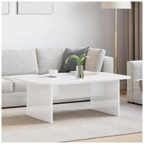 Tavolino da salotto Bianco Lucido 93 x 53 x 33 cm - Foto 2