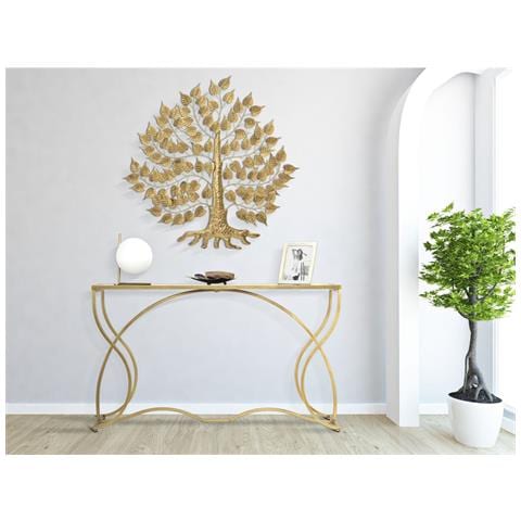 Tavolo Consolle Vkh626-oro-metallo-130x40x75 Cm - Foto 8