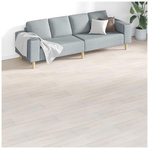Tavole per Pavimenti 18 pcs Bianco 5,26 m² PVC - Foto 2