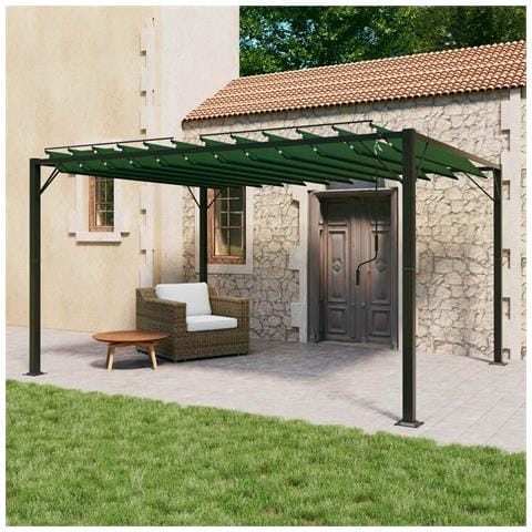 Gazebo con tetto ventilato Verde 3 x 4 x 2,14 m - Foto 2