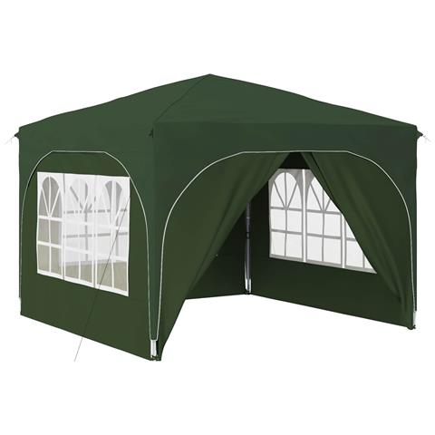 Tenda per feste a pop-up 290 x 290 x 245 cm Verde - Foto 1