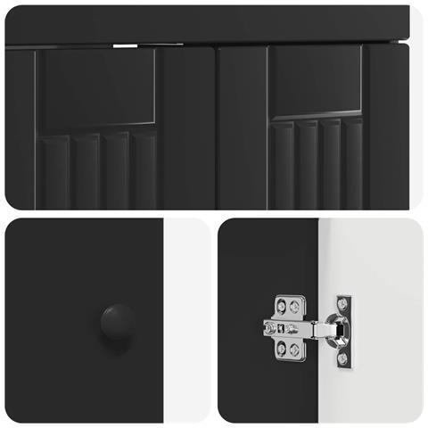 Set di mobili per il bagno Nero 78,5 x 37,5 x 81 cm - Foto 9