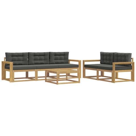Set di divani da esterno con cuscino 6 pcs Bianco e Antracite - Foto 1