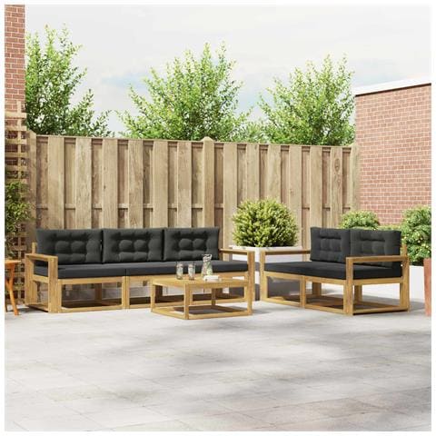 Set di divani da esterno con cuscino 6 pcs Bianco e Antracite - Foto 2