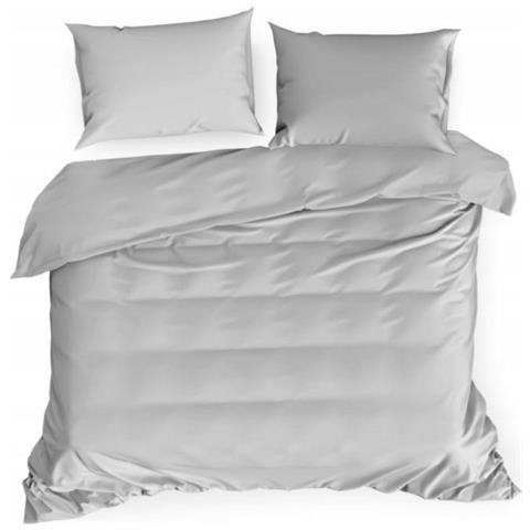 Set di biancheria da letto in microfibra 160x200, color cenere - Morbidezza vellutata - Design elegante - Adatto a chi soffre di allergie - Foto 3