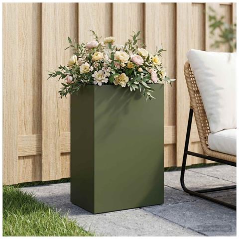 Vaso da giardino Verde Oliva 40 x 30 x 75 cm - Foto 2