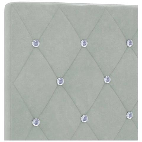 Letto box spring con materasso Grigio Chiaro Singolo Velluto - Foto 9
