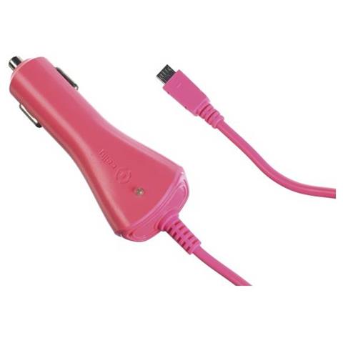 Caricabatterie da Auto MicroUSB 12/24V da 1A Colore Rosa  - Foto 2