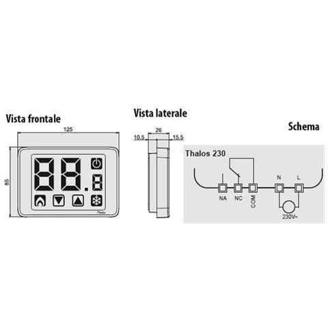 VEMER VE434700 THALOS 230 BIANCO TERMOSTATO TOUCH SCREEN DA PARETE