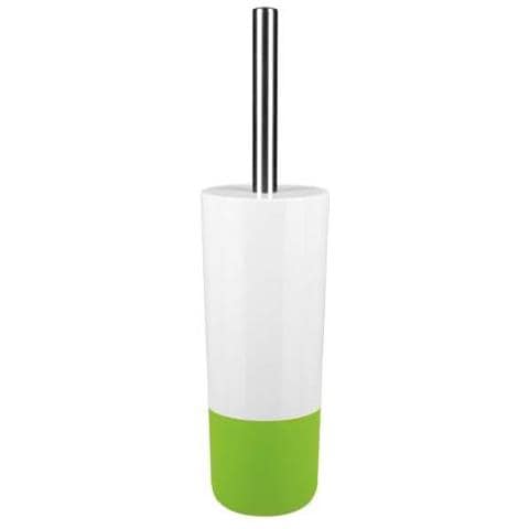 Portascopino Wc In Polystirene E Acciaio D. 10x40 Cm Color Bianco-verde - Moji 10.17581 - Foto 1