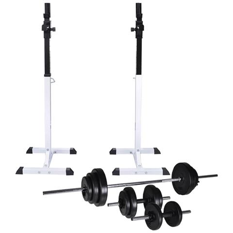 Stazione Per Squat Con Bilanciere E Set Di Manubri Da 30,5 Kg - Foto 1