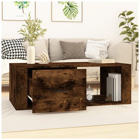 Tavolino Da Salotto Rovere Fumo 100x50,5x35cm Legno Multistrato - Foto 2