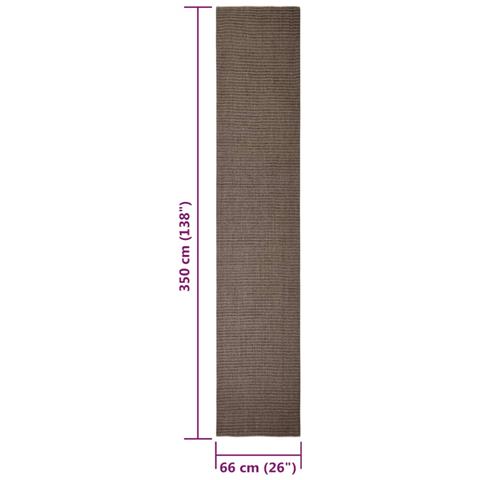 Tappeto In Sisal Per Tiragraffi Marrone 66x350 Cm - Foto 5