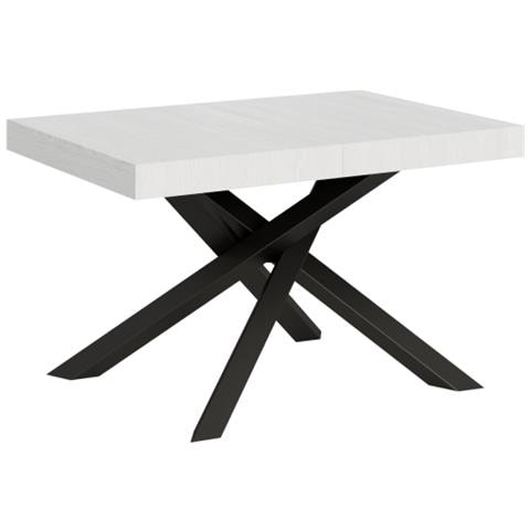 Tavolo Allungabile 90x140/244 Cm Volantis Telaio Antracite - Bianco Frassino - Foto 1
