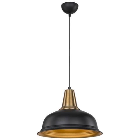 Lampada A Sospensione Rena Asz1341 Metallo Nero Interno Oro - Foto 1