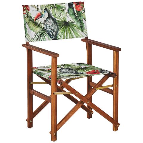 Set Di 2 Sedie Legno Di Acacia Scuro Motivo Tucani Multicolore Cine - Foto 6