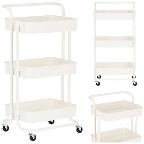 Aiutante Parrucchiere Carrello Cosmetico Tavolino Su Ruote Per La Tintura St010wh Al Salone Di Bellezza Scaffale Con Ripiani - Foto 1