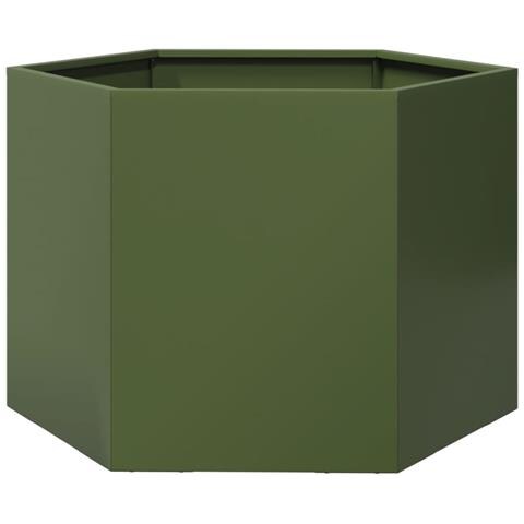 Fioriera da Giardino Verde Oliva Esagono 69x60x45 cm in Acciaio - Foto 1