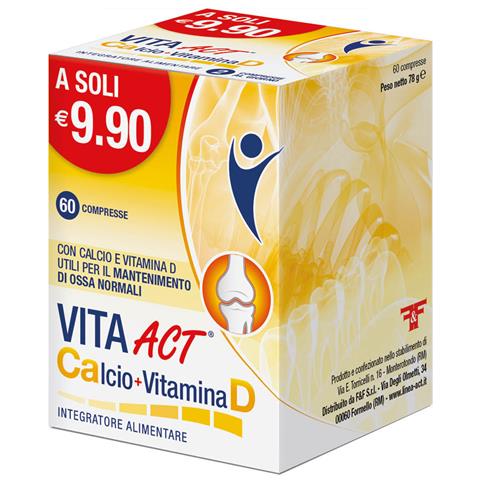 Vita Act Calcio + Vitamina D Per Ossa E Denti Forti 60 Compresse - Foto 1