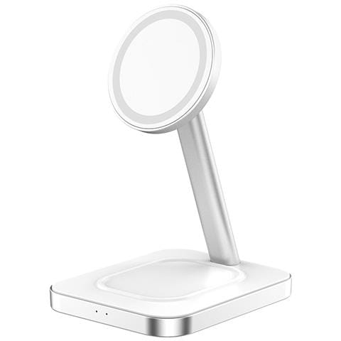 Magsafe Compatibile 2 In 1 Caricabatterie Senza Fili A Induzione 15w, Bianco - Foto 2