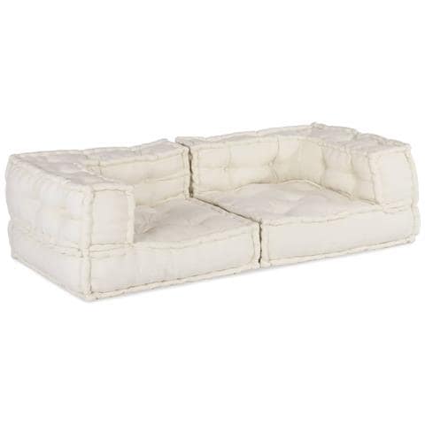 Pouf Modulare Crema 140x70x36 in Tessuto - Foto 1